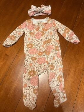 Floral Caden Lane Onesie Footie